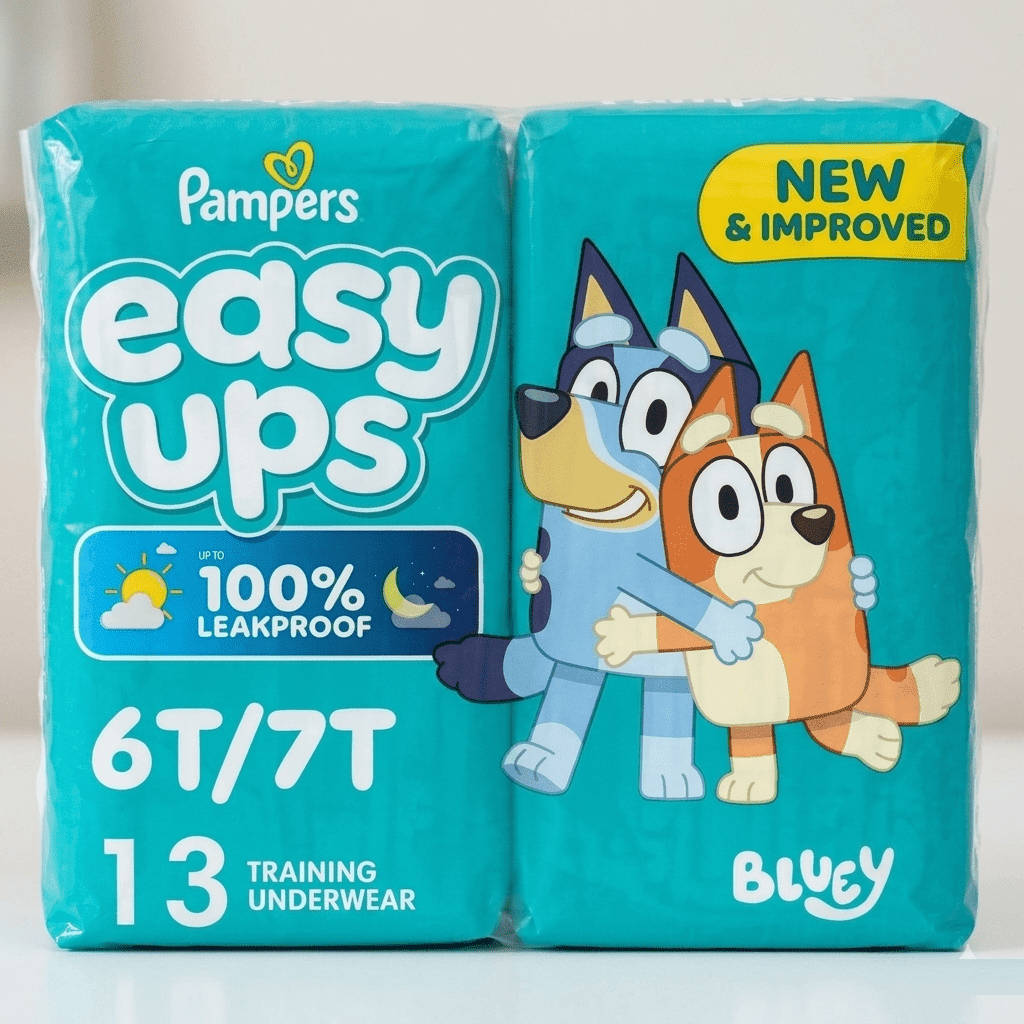 Pampers Training Pants - Easy Ups Boys & Girls Bluey - Size 6T-7T, 13 Count, Children's Potty Underwear (2 Pack)