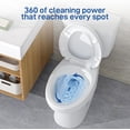thumbnail image 3 of Two Piece Toilet, Elongated ADA 17 in Height, Side Press Flush Split Toilet with Under-Locking Lid, for Bathrooms Comfort, Powerful Flushing, White, 3 of 6