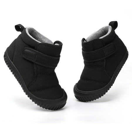 

JIKNTTR Kids Rain Boots Waterproof Shoes Children Shoes Flat Soled Velvet Warm Short Boots Fashionable Outdoor Warm Boots Comfort Lace Up Boots