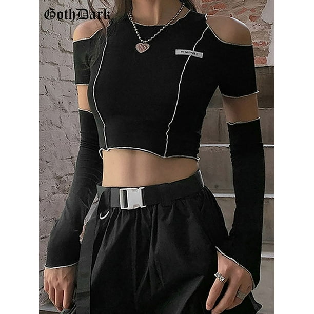 Goth Crop Top for Women or Teen Girls Punk Rock Y2k Tops