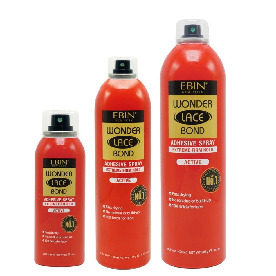 Ebin Wonder Lace Bonding Wig Adhesive Spray Red, Extreme Firm Hold, 2