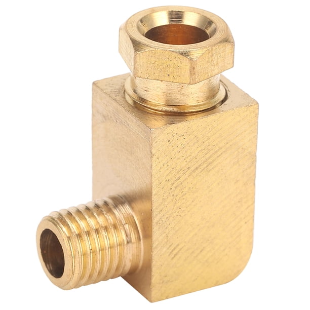 Conector de tubo de compresión de codo de 90 Procesos de Latón, Resitencia Fuerte, Buen Rendimiento de Temperatura para Conexión de Tomo de Aceite de Cobre de Nivelon