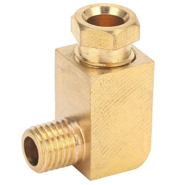 Conector de tubo de compresión de codo de 90 Procesos de Latón, Resitencia Fuerte, Buen Rendimiento de Temperatura para Conexión de Tomo de Aceite de Cobre de Nivelon