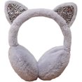thumbnail image 1 of Orejeras De Gato Abrigadas De Invierno Para Mujer Gris oso de fresa Electrónica, 1 of 3