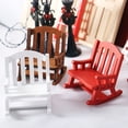 thumbnail image 2 of HEVIRGO Mini Rocking Chair Retro Creative 1/12 Ratio Dollhouse Swing Rocking Chair for Scene Ornament, 2 of 10