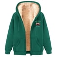 thumbnail image 4 of Cutuoiiu Christmas Women's Coats Long Sleeve Fleece Hooded Sweatshirt Christmas Printed Pockets Jackets Gifts for Women, 4 of 8
