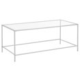 thumbnail image 4 of mDesign Metal and Glass Top Rectangle Accent Coffee Table Furniture Unit, Silver, 4 of 4