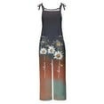 thumbnail image 4 of Kmdttou 2025 New Women Fashion Plus Size Print Sleeveless Two Pocket Casual Overalls Jumpsuit Jumpsuit Pants,S-5XL, 4 of 5