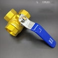 thumbnail image 1 of 3 Way Brass Ball Valve, L Bore Valve Ball Valve for Water Oil Gas, 1 of 5