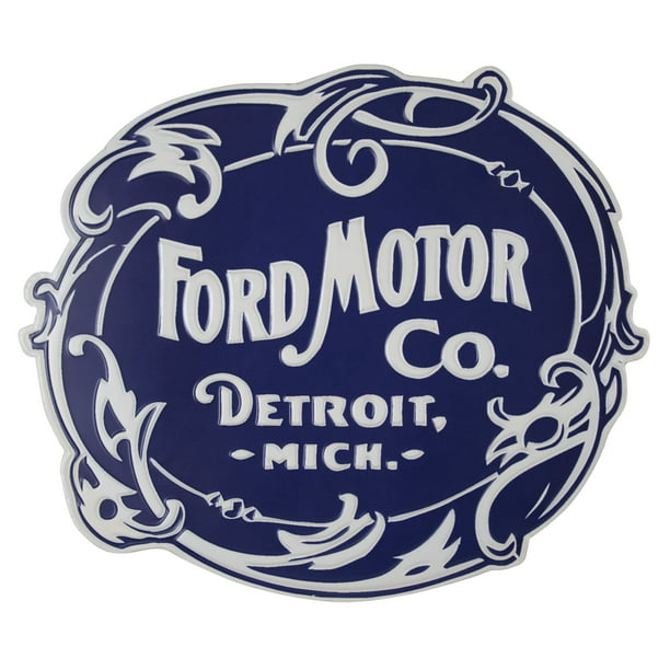  American  Art Decor Vintage  Ford Logo  Embossed Metal Wall 
