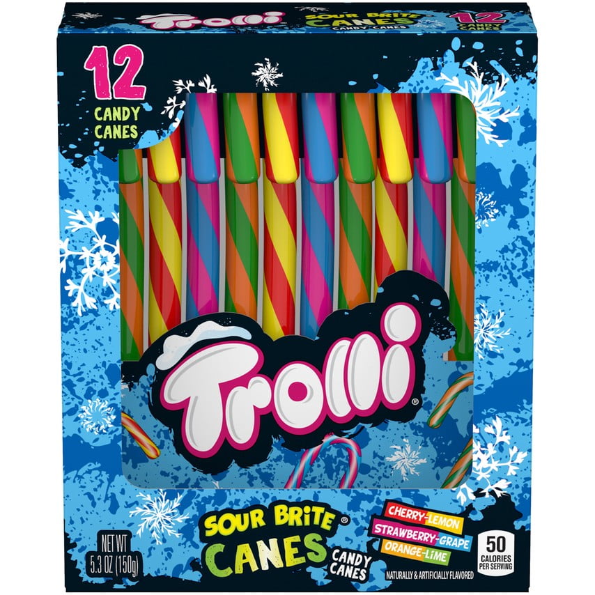 Trolli Sour Brite Holiday Candy Canes, 5.3 Oz (12 Count)