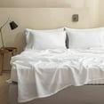 thumbnail image 6 of Simple&Opulence 100% Linen Sheet Set Solid Color- 6 Pcs Washed French Flax Bed Sheets (1 Flat Sheet, 1 Fitted Sheet, 4 Pillowcases) - Breathable Home Collection (Basic White, Queen), 6 of 7