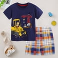 thumbnail image 2 of Leey-World Toddler Boy Cotton Summer Short Sleeve T-Shirt and Short Set Kids Outfit Sets Boys 5t(Navy,4-5 Years), 2 of 7