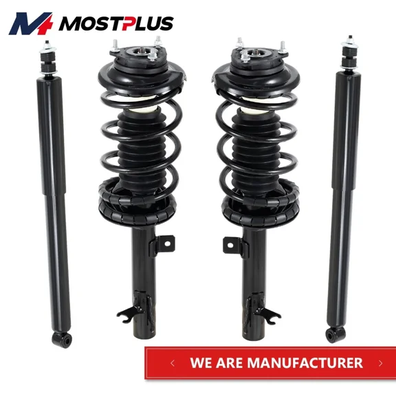 MOSTPLUS 4PCS Front Rear Shocks Struts w/ Coil Spring Assembly for 2000-2005 Ford Focus