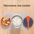 thumbnail image 2 of Suodoka Microwave Rice & Veggie Steamer – Portable All‑In‑One Rice Cooker, Pasta Strainer, Venting Design, Dishwasher Safe, 7.5" x 7.5" x 5.9", 2 of 7