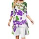 thumbnail image 1 of Vestido acampanado de lo escuché a través de la vid Vestido de cuello cuadrado Vestido elegante de moda femenina Vestido estampado Uvas Motown Vinilo EE. UU., 1 of 6