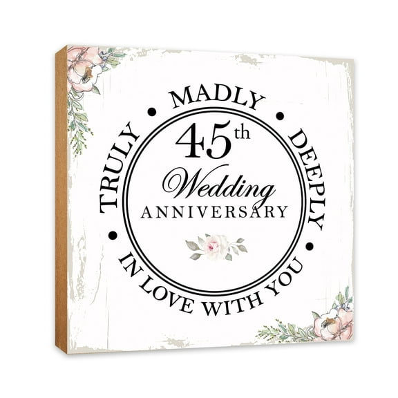 Lifesong Milestones Tabletop Signs Farmhouse Decor for Wedding Anniversary Gift Ideas