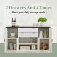 thumbnail image 4 of SinCiDo Farmhouse Fluted Buffet Cabinet with Storage, Kitchen Sideboard Cabinet with Adjustable Shelves for Dining Room, 4 of 6