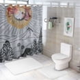 thumbnail image 7 of Orinice Art Nouveau Sun Trees Bathroom Decor Set Colorful Luxurious Polyester Fabric Fashion Shower Curtain with Hooks Washable Shower Curtain for Bathroom Decoration 36x72, 7 of 7