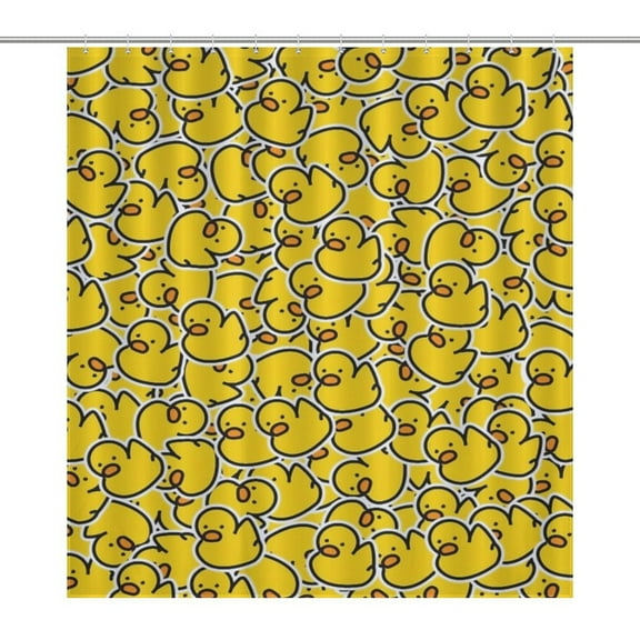 A Big Bunch of Yellow Rubber Ducks Shower Curtain Modern Home Bathroom Bathtub Decor Waterproof Fabric with Hooks