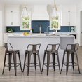 Changjie Metal Barstools Set of 4 Industrial Stools Counter Stools with