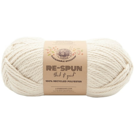 Lion Brand Yarn Re-Spun T&Q Whipped Cream 843-098AF Recycled Super Bulky 223yd 12oz Yarn