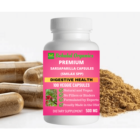Sarsaparilla 100 Quick Release Capsules - 500mg Per Capsule
