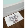 thumbnail image 2 of Rock and Roll Bath Mat, Raised Tattooed Human Hand Doing the Well Known Sign, Plush Bathroom Decor Mat with Non Slip Backing, 29.5" X 17.5", Redbrown Dark Purple, by Ambesonne, 2 of 2