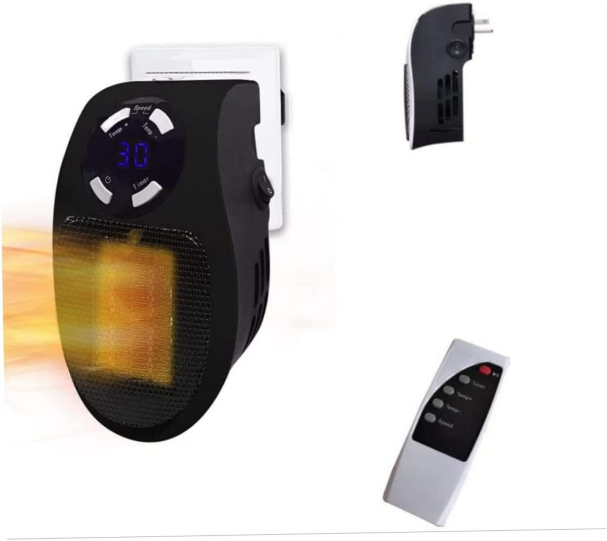 Casewin Space Heater,Portable Wall outlet Space Heater with Thermostat