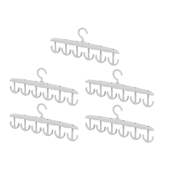 5 perchas giratorias con 12 ganchos para bufandas, cinturones y ropa. Gris