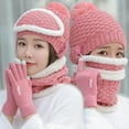 thumbnail image 2 of 4PCS Women Beanie Knit Hat Fleece Lined, Winter Scarf Mask Set, Girls Warm Hat Earmuffs Cap Pom, 2 of 2