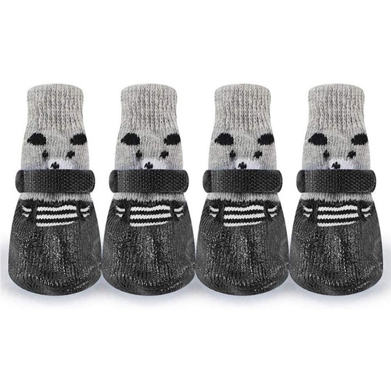 2 Pairs of Anti Slip Dog Socks-Dog Grip Socks with Straps Traction Control  for Indoor on Hardwood Floor Wear,Pet Paw Protector for Small Medium Large