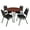 Cherry / Chrome, variant on Romig Trek 48 in Round Breakroom Table- Maple Top, Chrome Legs, 4 Restaurant Stack Chairs