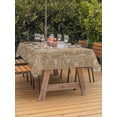 thumbnail image 3 of Outdoor Tablecloth with Umbrella Hole for Patio/Picnic/Party/Camping, Brown Boho Waterproof Table Cloth Rectangle Table Cover Washable, Modern Minimalist Feminine Face Lines (60"x 120"), 3 of 9