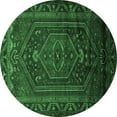 thumbnail image 1 of Ahgly Company Indoor Round Persian Emerald Green Traditional Area Rugs, 5' Round, 1 of 4