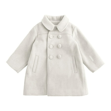 

Kids Jacket 8T Beige In The Long Woolen Cloth And Cotton Thickening Double Coat In Winter 4-5 Years