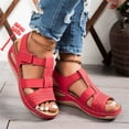 thumbnail image 5 of YOUYEDIAN Orthopedic Sandals for Women Arch Support Flat Wedge Sandals Breathable Slip on Non Slip Beach Slippers Beach 2026 Orthopedic Shoes (Red), 5 of 7