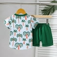 thumbnail image 2 of Futezty Toddler Boys Clothes Summer Outfit Sets, Baby Boys Summer Outfits Set Short Sleeve Contrast Color T-shirt with Shorts 2pcs Clothes Beach Printed Boys Suits, 2 of 7
