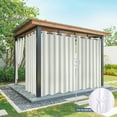 thumbnail image 4 of 1 Panel Outdoor Curtains for Patio Waterproof 54"x84", Green Stripe Weatherproof Privacy Outsides Curtains, Modern Farmhouse Geometric Striped Grommet Thermal Drapes for Cabana Porch Pergola, 4 of 8
