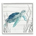 thumbnail image 4 of Stupell Industries Sea Turtle Ocean Botanicals Rustic Plank Pattern Graphic Art White Framed Art Print Wall Art, Design by Carol Robinson, 4 of 5