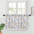 thumbnail image 2 of DSstyles Cafe Curtains, Leaf Flower Printed Rod Pocket Short Window Curtains, Floral Print Kitchen Window Curtain Sets for Bathroom,Set of 2, 2 of 9