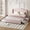 Pink+Linen, variant on HMYG Queen Upholstered Platform Bed with Wingback Headboard, Twin Trundle and 2 Drawers, Linen, Beige