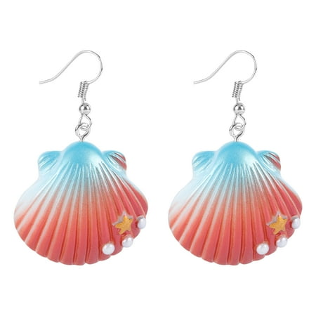 

OUNONA Earrings Shell Dangle Drop Beach Nautical Sea Girls Seashell Summer Tropical Pendant Bali Style Plastic