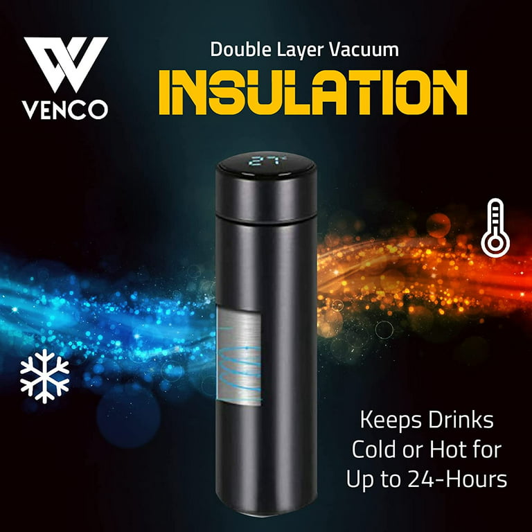 Homgreen Stylish Smart Vacuum Flask Thermos Water Bottle – Digital Temperature  Control Stainless Steel Water Bottles with LED Touch Screen – 500ml  Leak-Proof– Keep Hot or Cold 500ml 
