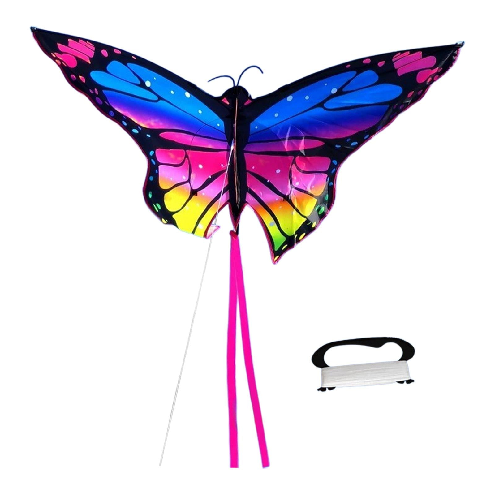 GARENDE Butterfly Kite Fun Beach Toy Single Line Kite Beautiful Portable Easy to Fly Big Blue Pink