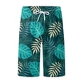 thumbnail image 4 of TSADFHJI Mens Swim Trunks 5 Inch with Compression Liner Mens Summer Plus Size Pants Pocket Drawstring Loose Casual Sports Running Straight Five Points Shorts Beach Pants L Green, 4 of 5