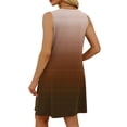 thumbnail image 5 of Summer Saving Dresses for Women Plus Size, Women's Summer Fashion Printing Pocket Sleeveless V-Neck Dress(Brown,L), 5 of 7
