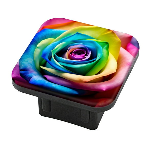 Hitch Cover Fits For 2-Inch Hitch,Rainbow Rose With Vibrant And Colorful Rainbow Huesrubber Trailer Hitch Cover Tube Plug Insert,Car Exterior Accessories, Receiver Tube Hitch Plug