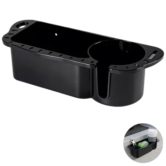Sea Fishing Storage Box, 11.6 x 3.9 x 3.0 in ABS Plastic Boat Organizer with 3.9 in Cup Holder, Mounted Fishing Gear Tool Container for Yacht, Marine, Ship