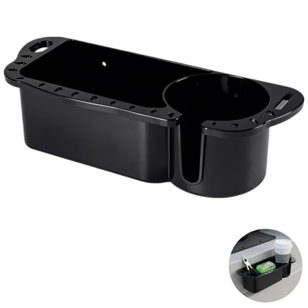 Sea Fishing Storage Box, 11.6 x 3.9 x 3.0 in ABS Plastic Boat Organizer with 3.9 in Cup Holder, Mounted Fishing Gear Tool Container for Yacht, Marine, Ship